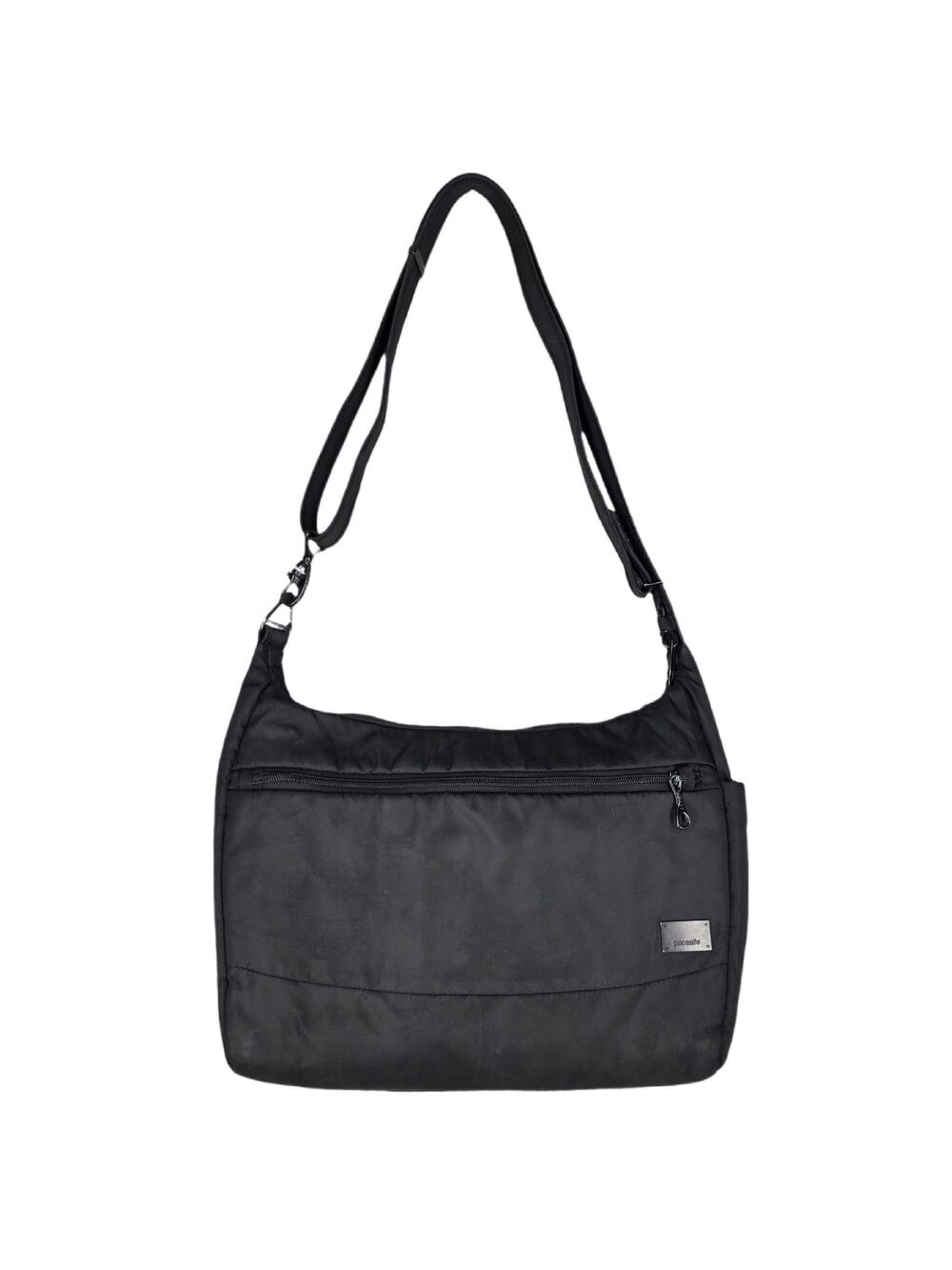 PACSAFE ANTI‑THEFT CROSSBODY BAG – RFID SAFE – BLACK – 15" × 10" × 4"